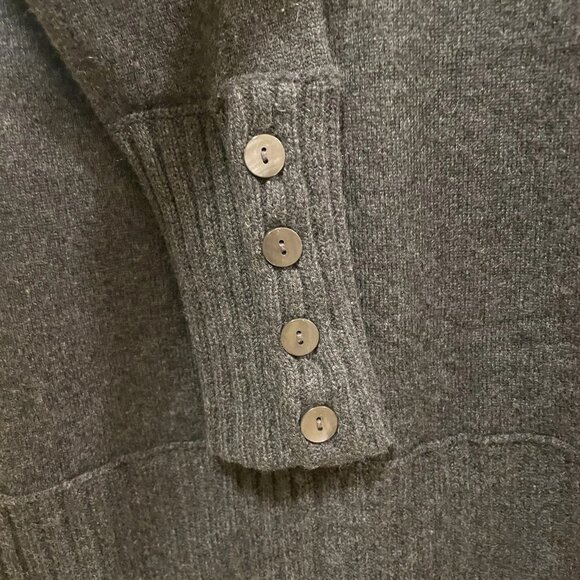 VINCE Dark Gray Cashmere Mock Turtleneck Mini Sweater Dress Sz S - Picture 5 of 8